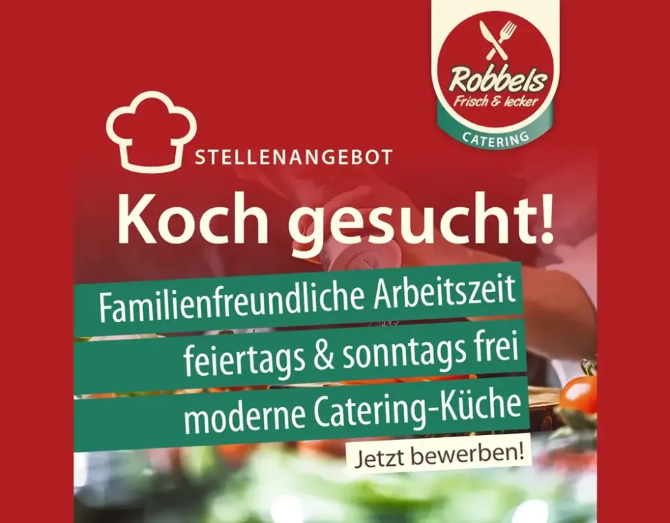 Stellenangebot für Koch oder Köchin in Neubrandenburg bei guter Bezahlung und familienfreundlichen Arbeitszeiten